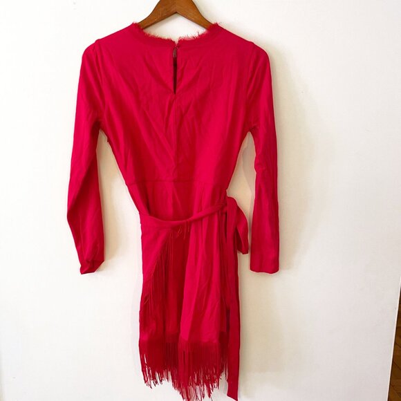 House of Harlow x Revolve Anisha Fringe Dress in Red, Size Medium - Picture 3 of 6